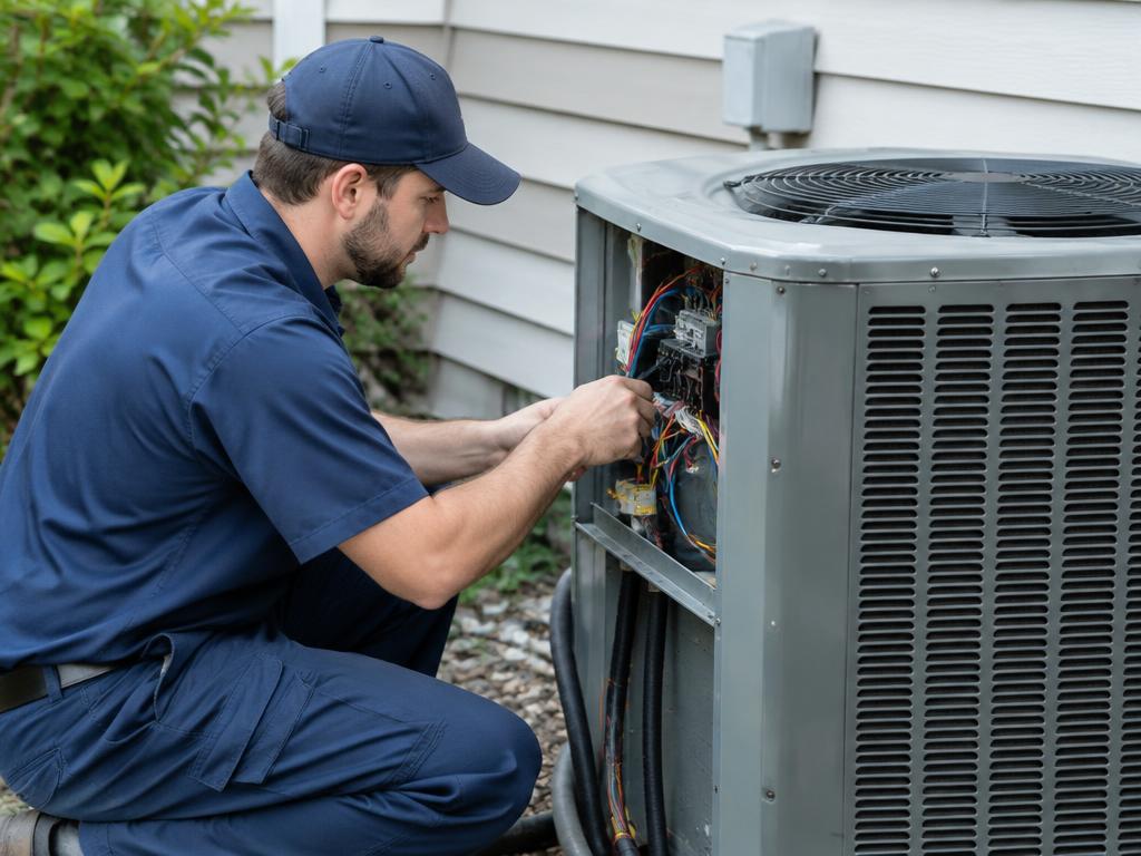 HVAC technician at work